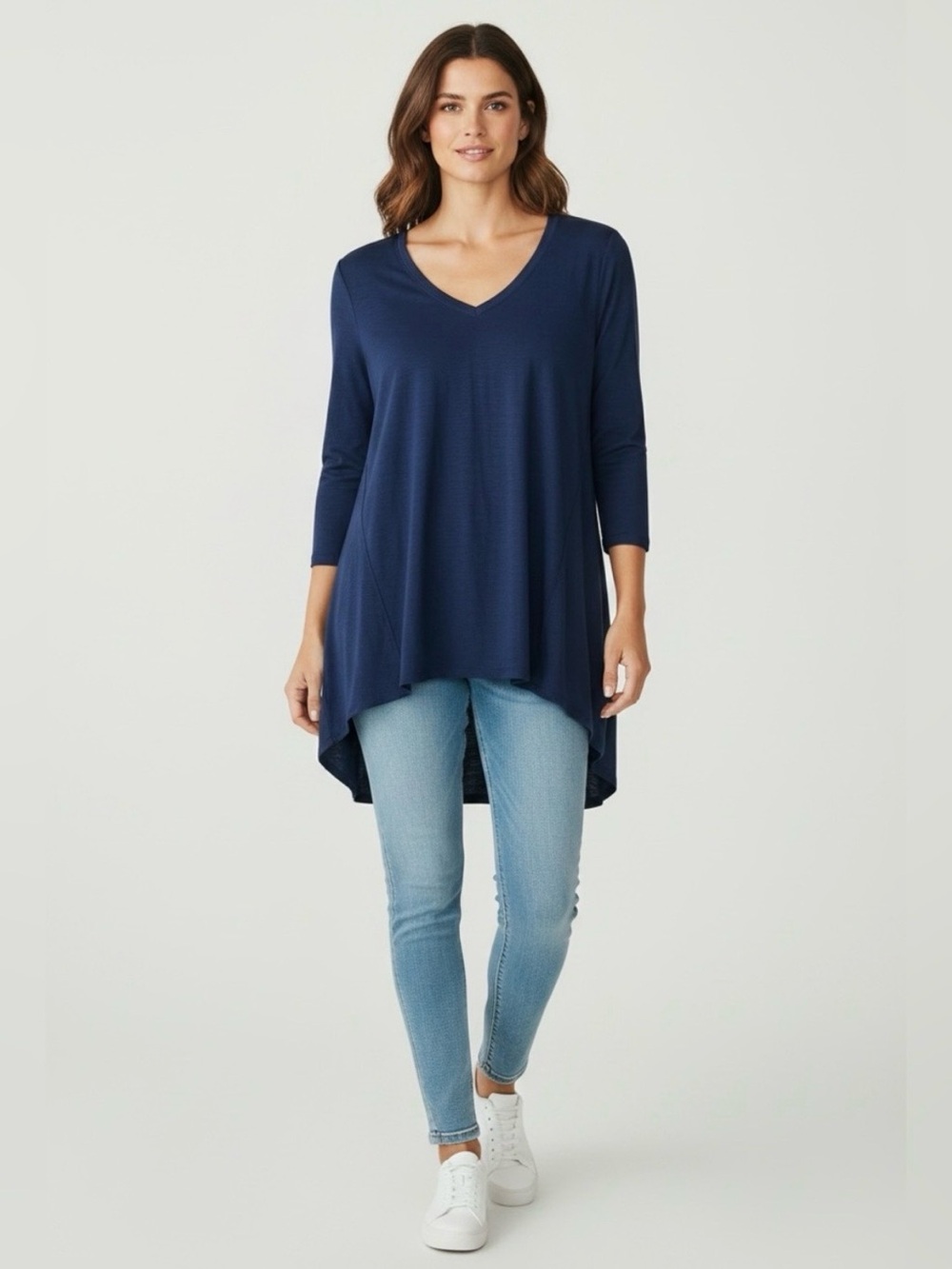 NWT Chico's Cobalt Blue V-Neck Longline Tunic